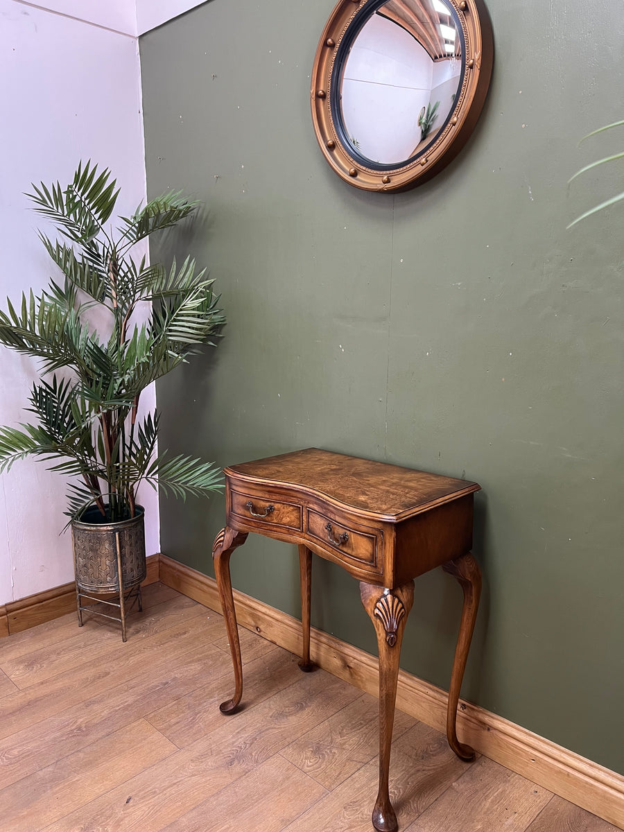 Walnut Serpentine Fronted Console/Side Table (SKU71)