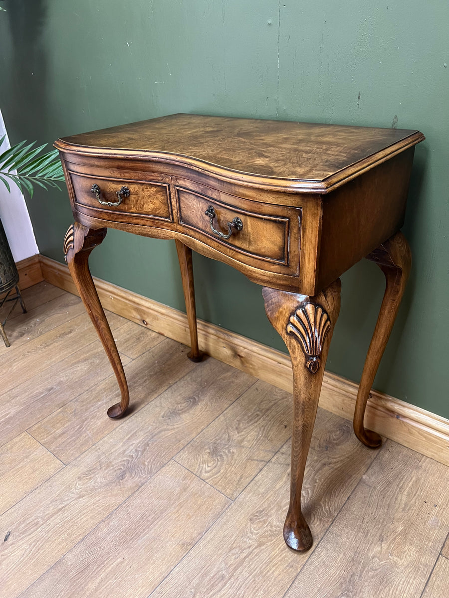 Walnut Serpentine Fronted Console/Side Table (SKU71)