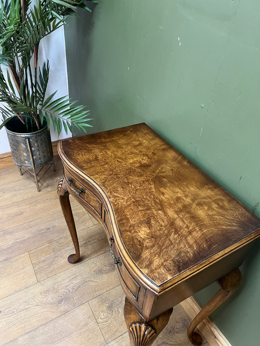 Walnut Serpentine Fronted Console/Side Table (SKU71)