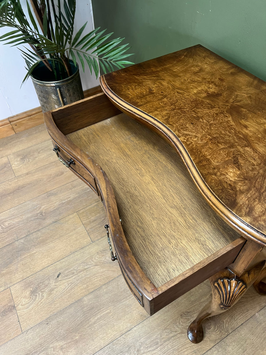 Walnut Serpentine Fronted Console/Side Table (SKU71)