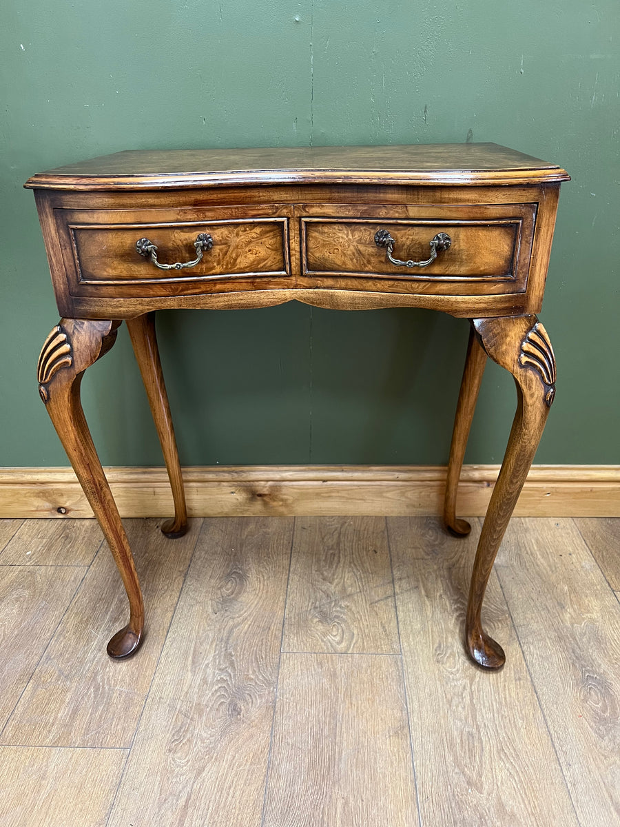 Walnut Serpentine Fronted Console/Side Table (SKU71)