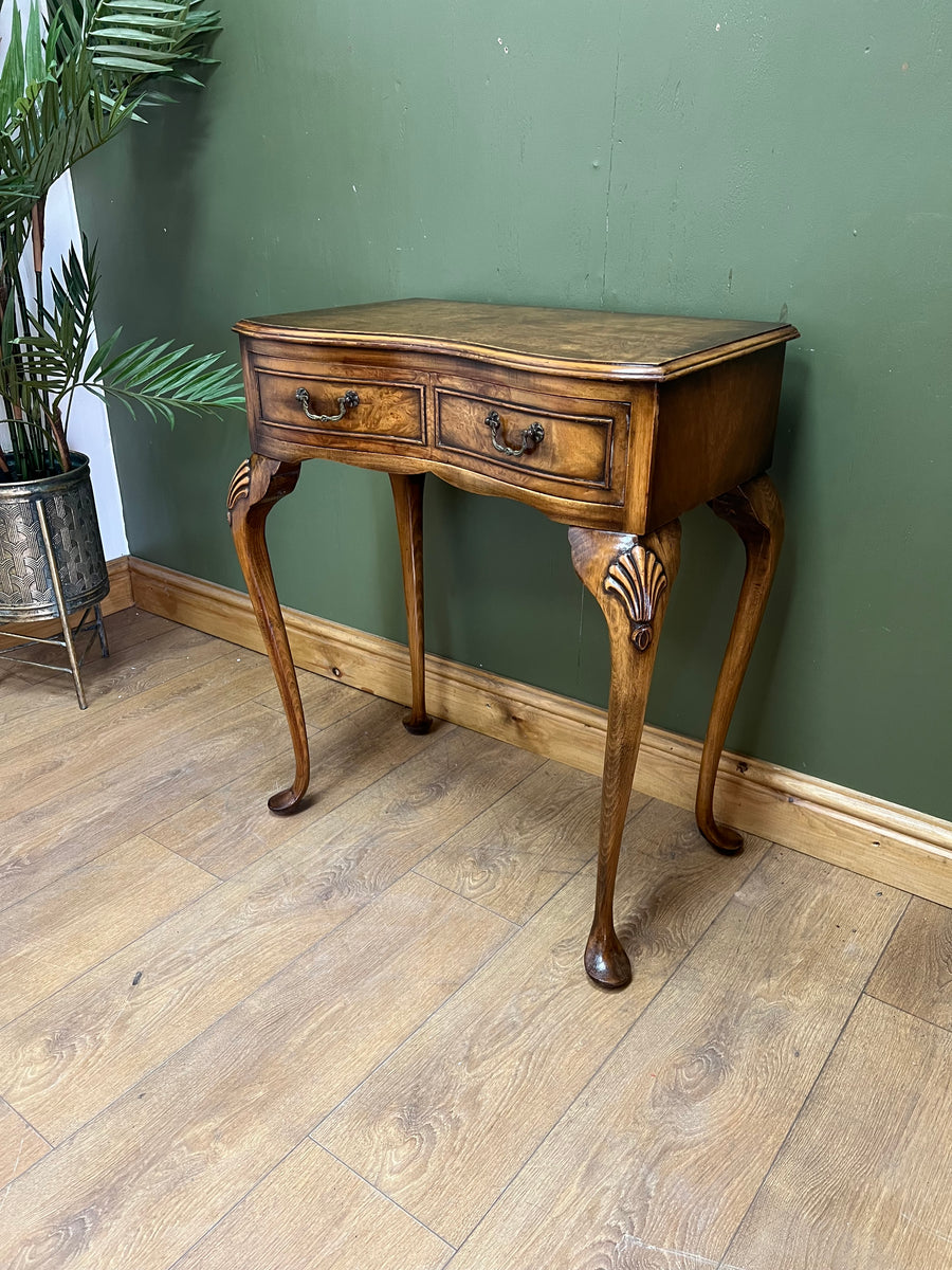 Walnut Serpentine Fronted Console/Side Table (SKU71)
