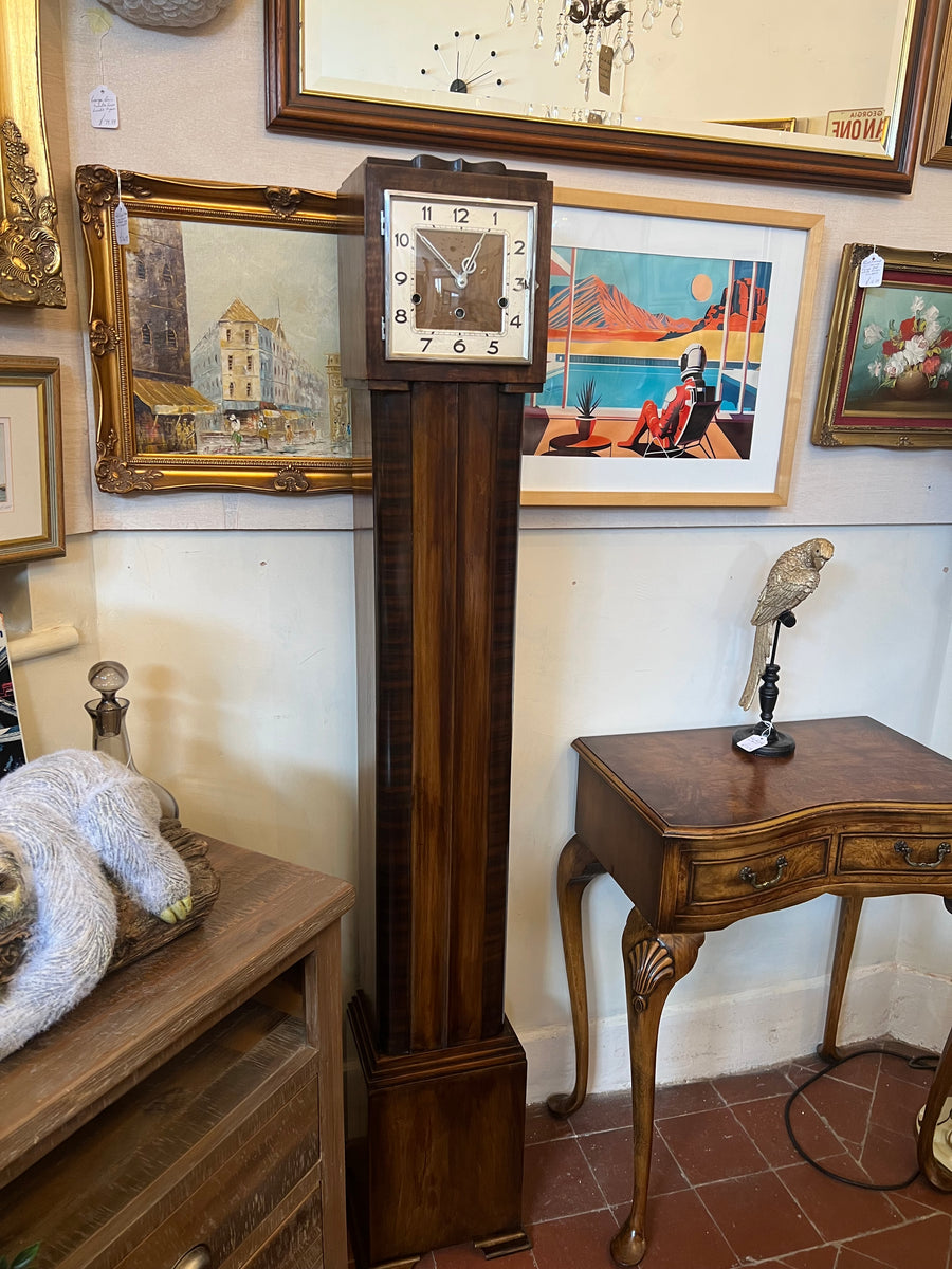 Art Deco Walnut Chiming Granddaughter Clock (SKU237)