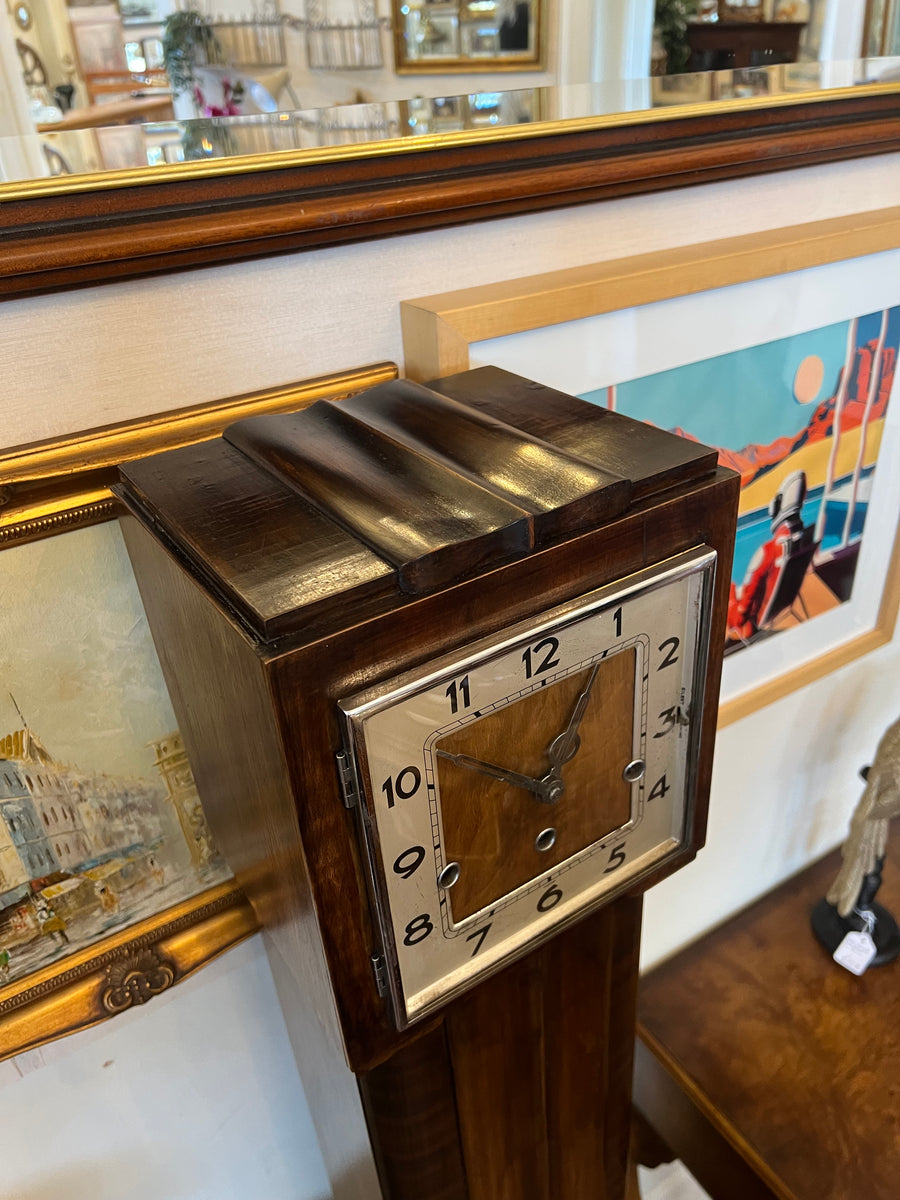 Art Deco Walnut Chiming Granddaughter Clock (SKU237)