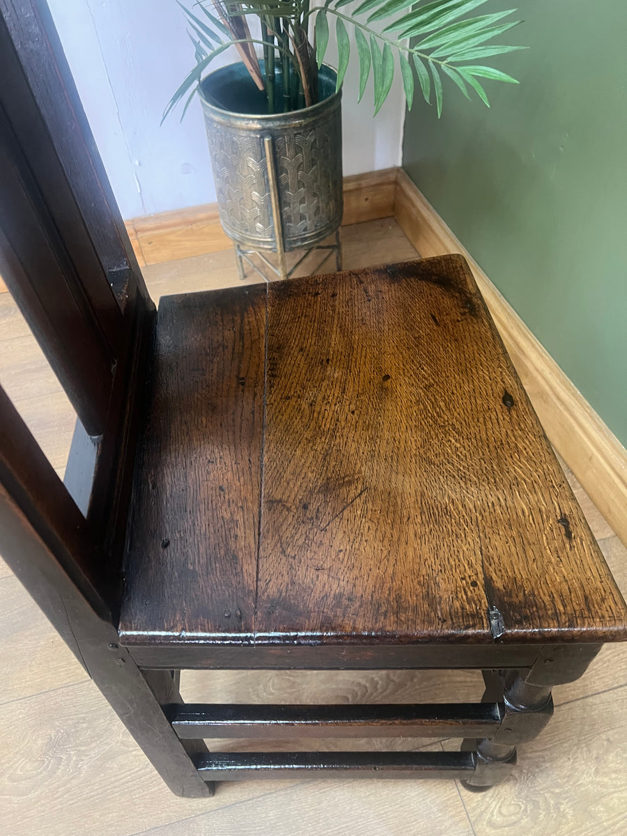 18th Century Early Georgian Oak Side Chair (SKU244)