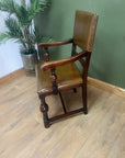 Early 20th Century Oak/Leather Library Desk Armchair (SKU121)