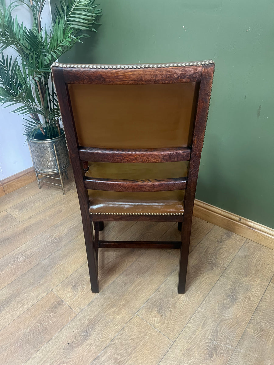 Early 20th Century Oak/Leather Library Desk Armchair (SKU121)