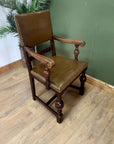 Early 20th Century Oak/Leather Library Desk Armchair (SKU121)