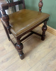 Early 20th Century Oak/Leather Library Desk Armchair (SKU121)