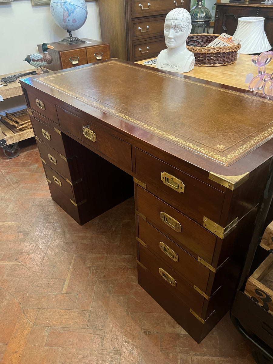 Campaign Style Brass Mounted Desk (SKU131)