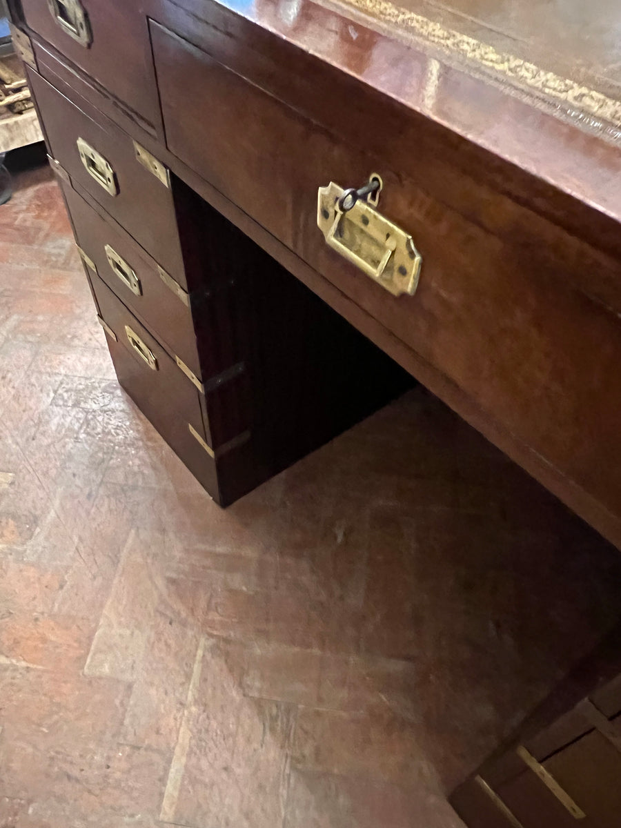 Campaign Style Brass Mounted Desk (SKU131)
