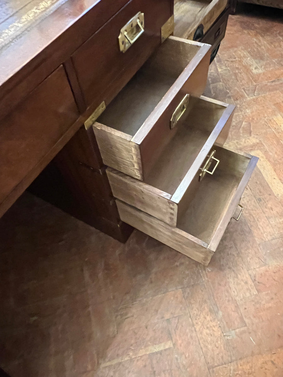 Campaign Style Brass Mounted Desk (SKU131)