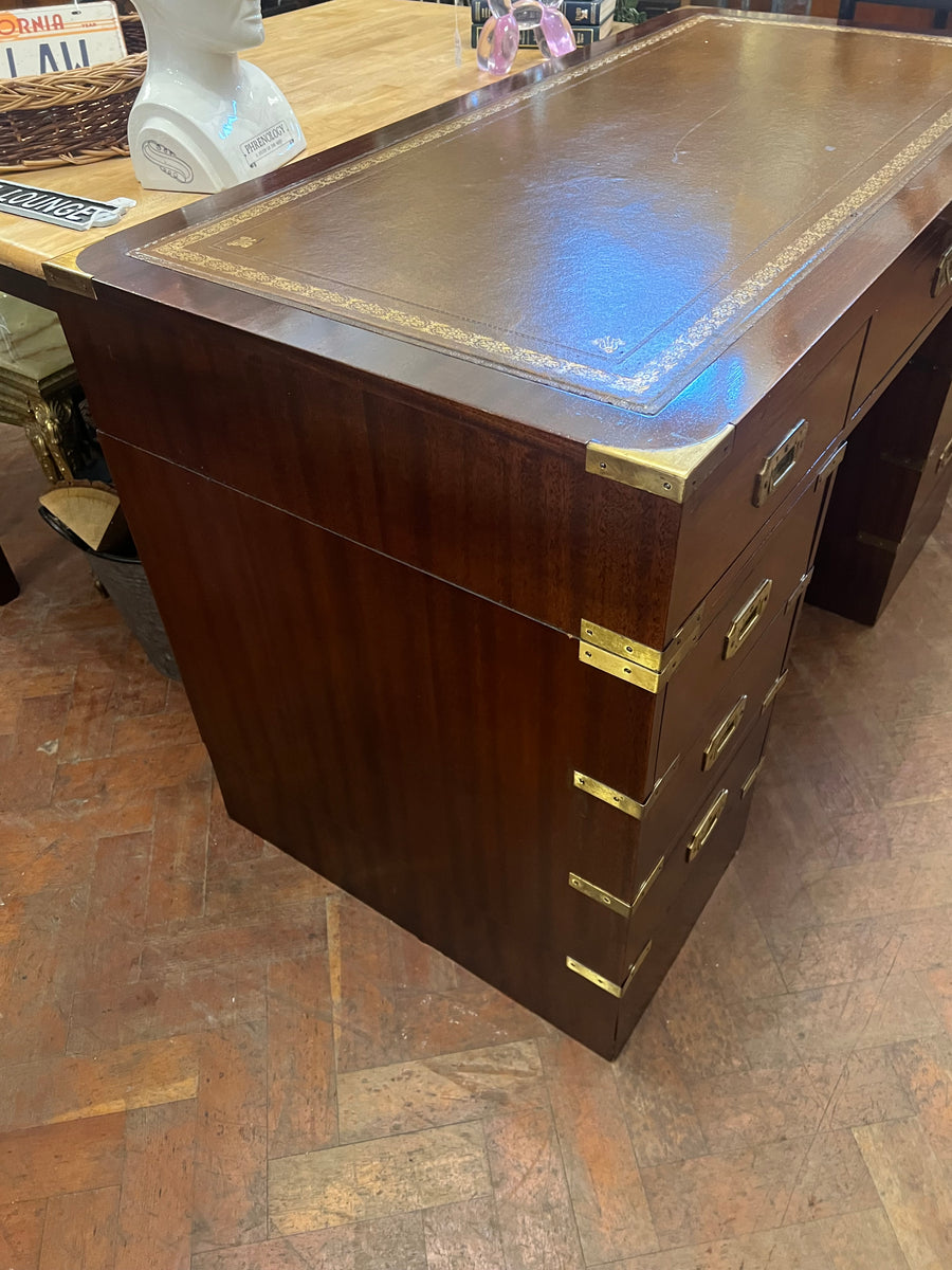 Campaign Style Brass Mounted Desk (SKU131)