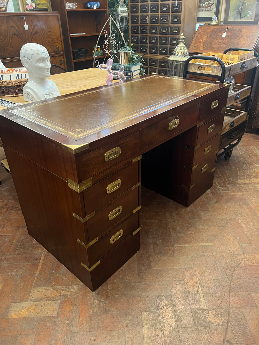 Campaign Style Brass Mounted Desk (SKU131)