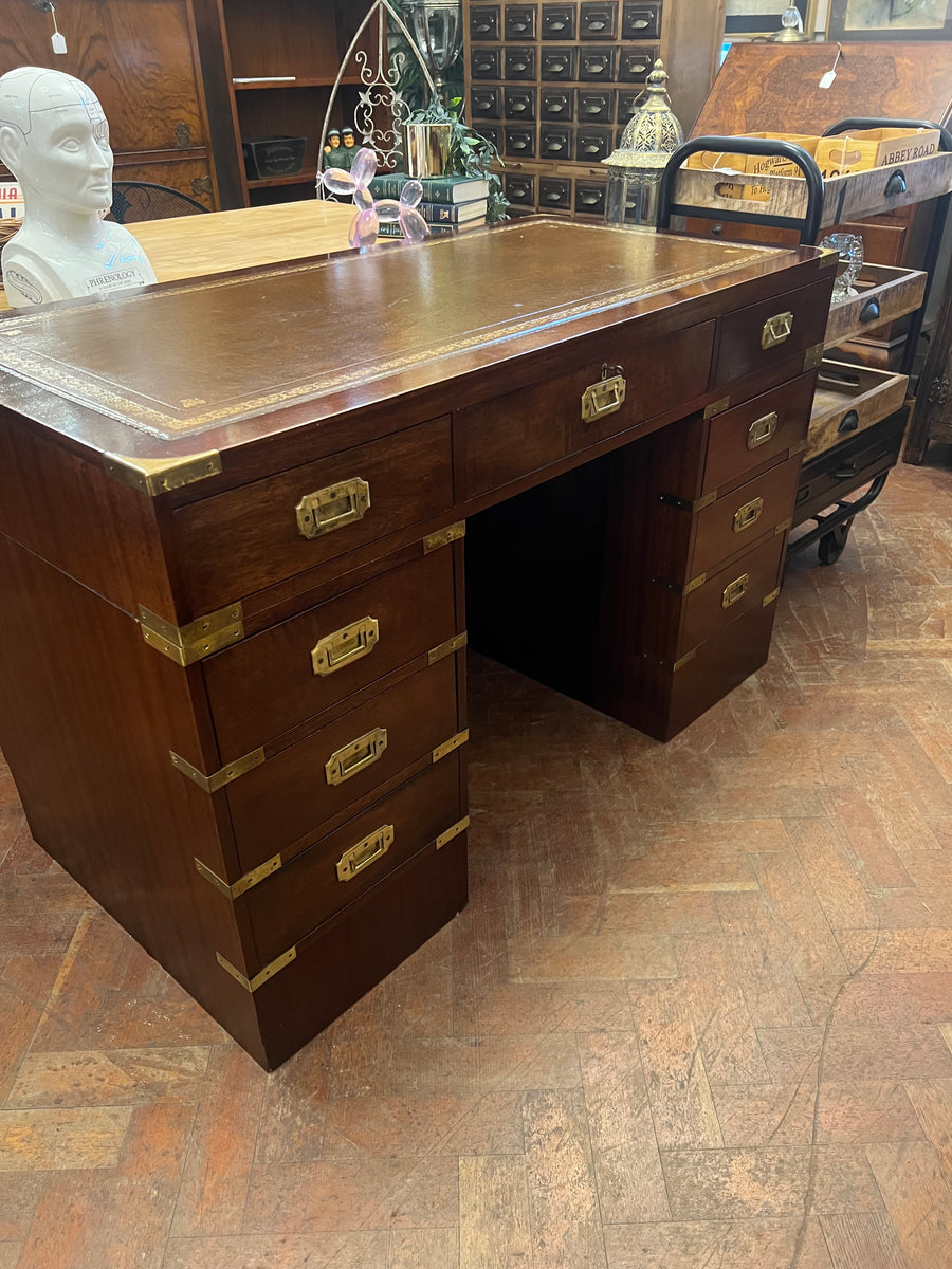 Campaign Style Brass Mounted Desk (SKU131)