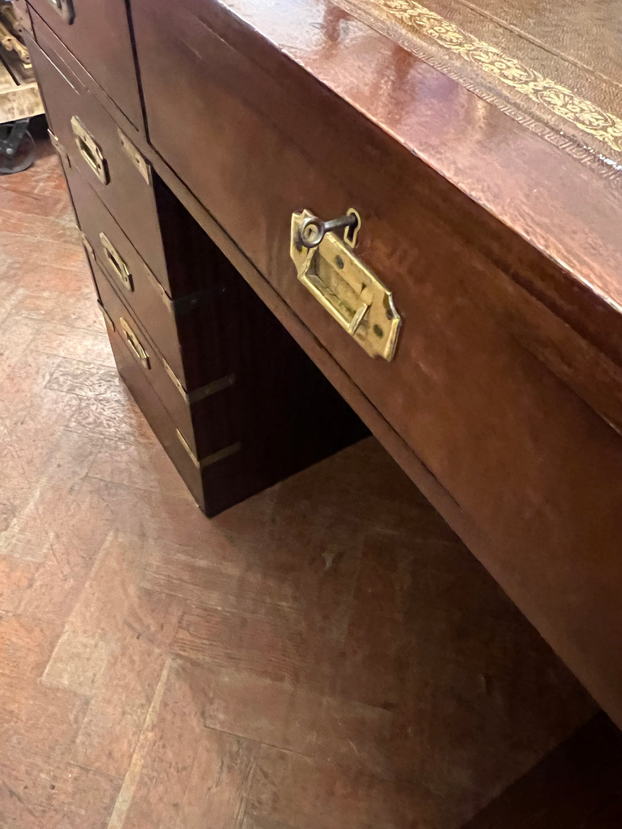 Campaign Style Brass Mounted Desk (SKU131)