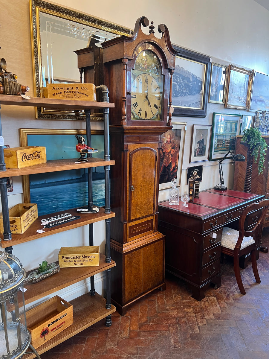 19th Century Oak And Mahogany Inlaid Longcase Clock (SKU247)