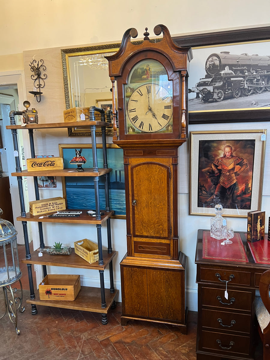 19th Century Oak And Mahogany Inlaid Longcase Clock (SKU247)