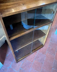 Small Mid Century Glazed Sliding Door Bookcase (SKU128)