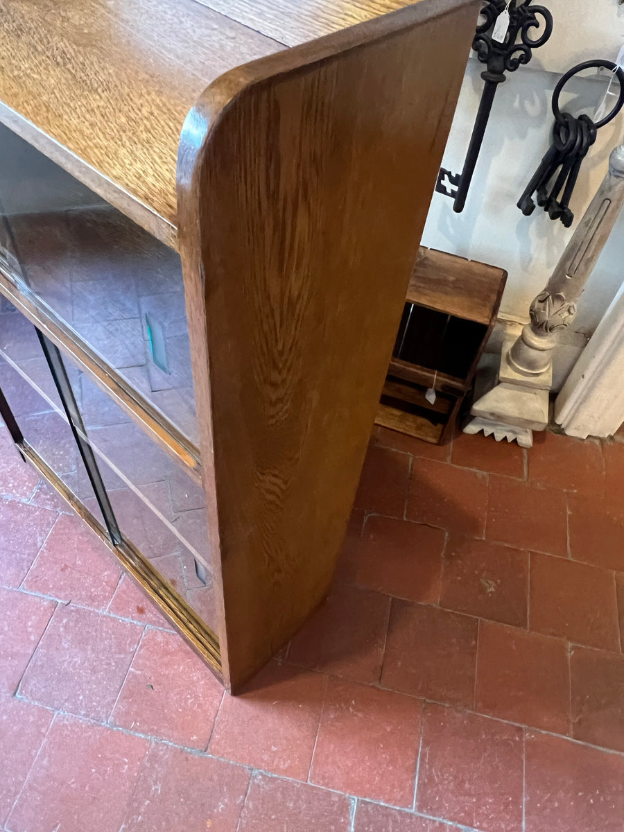 Small Mid Century Glazed Sliding Door Bookcase (SKU128)