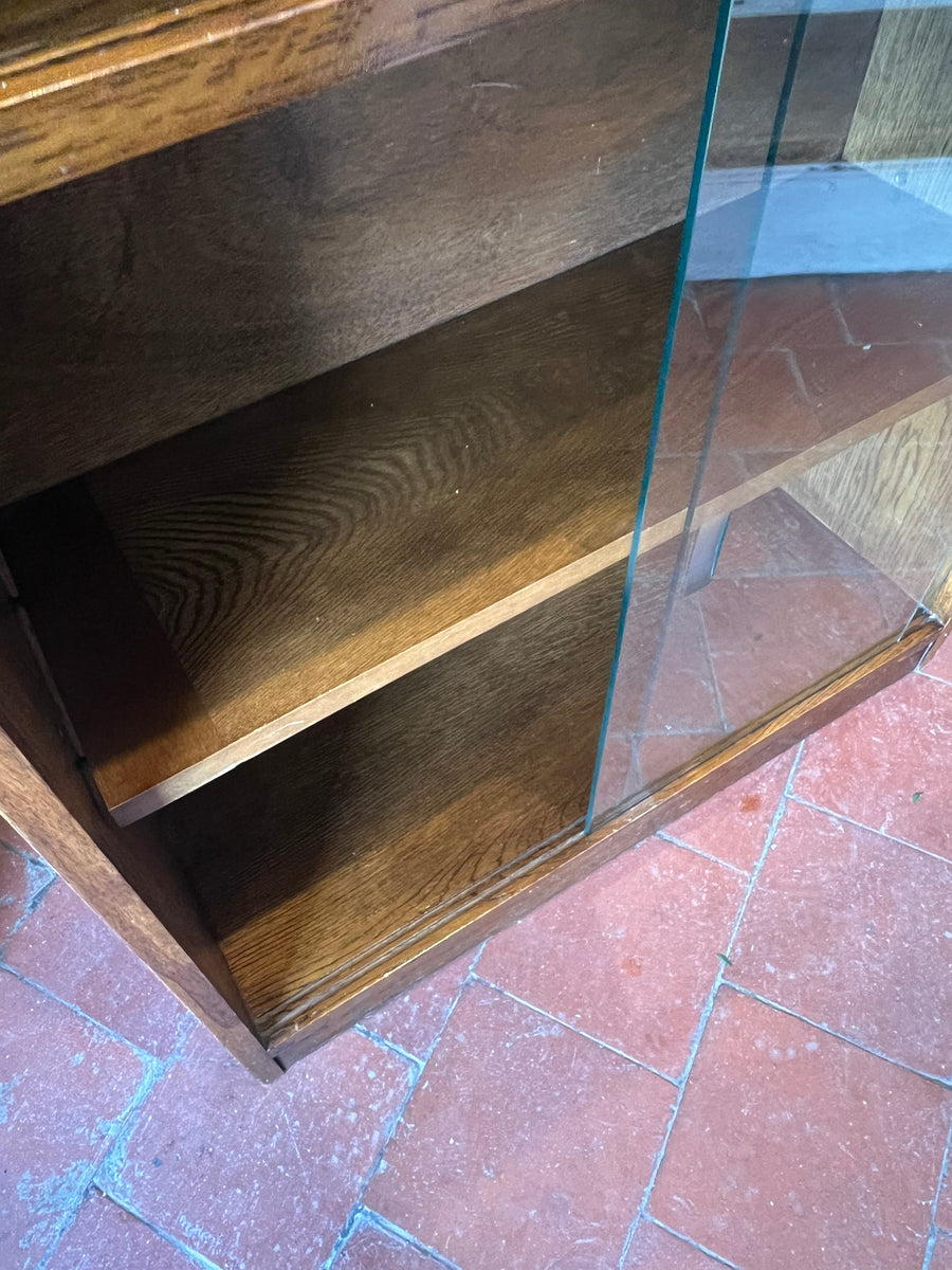 Small Mid Century Glazed Sliding Door Bookcase (SKU128)