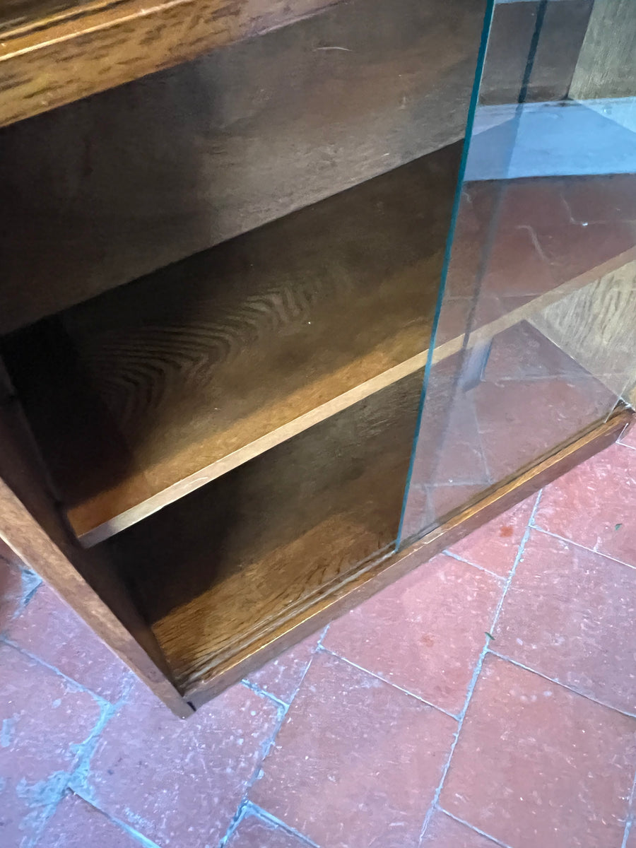 Small Mid Century Glazed Sliding Door Bookcase (SKU128)