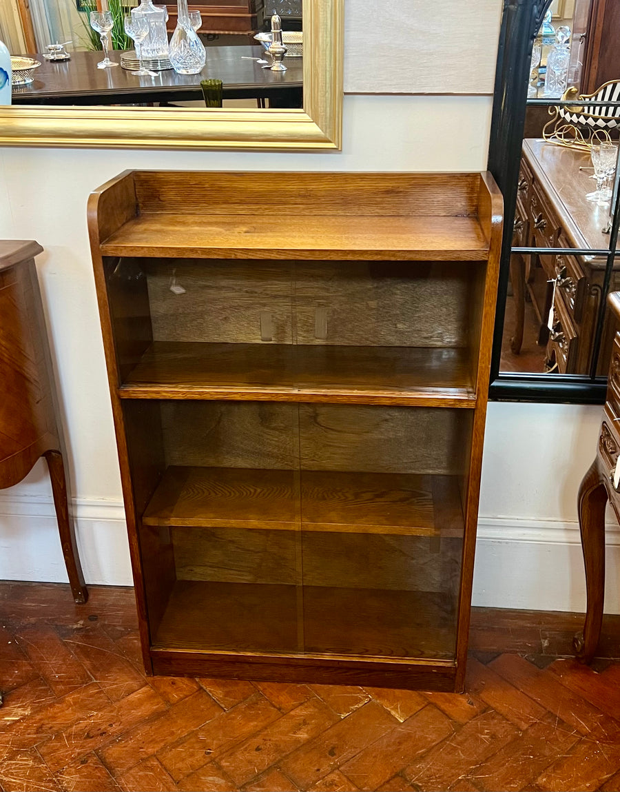 Small Mid Century Glazed Sliding Door Bookcase (SKU128)