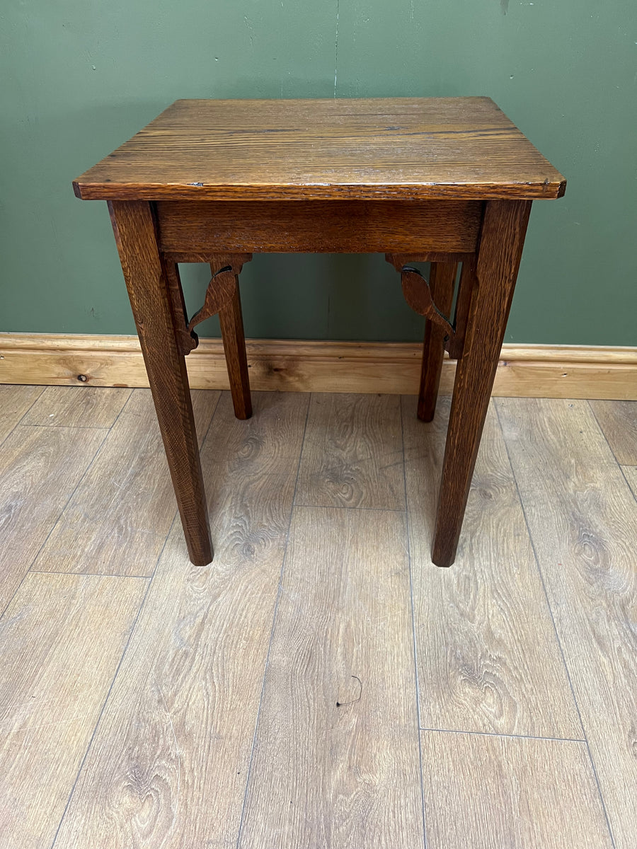 Small Antique Carved Oak Side Table (SKU78)