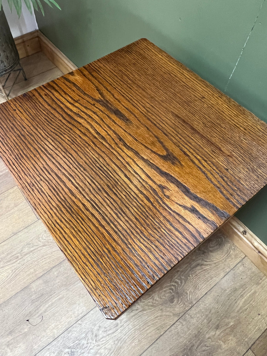 Small Antique Carved Oak Side Table (SKU78)