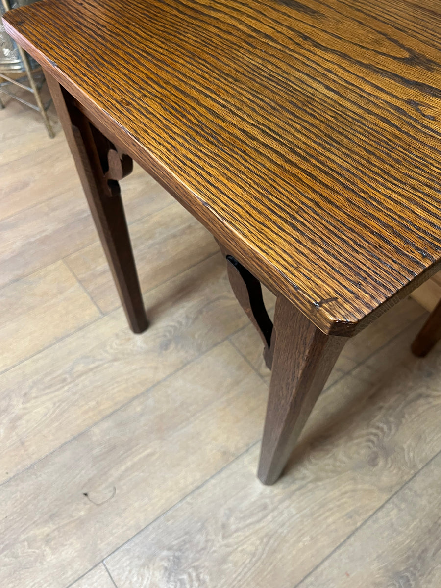 Small Antique Carved Oak Side Table (SKU78)