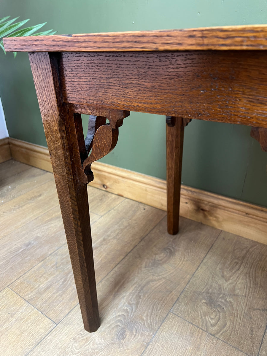 Small Antique Carved Oak Side Table (SKU78)