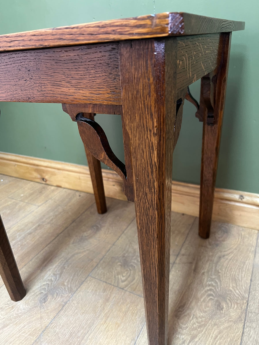 Small Antique Carved Oak Side Table (SKU78)