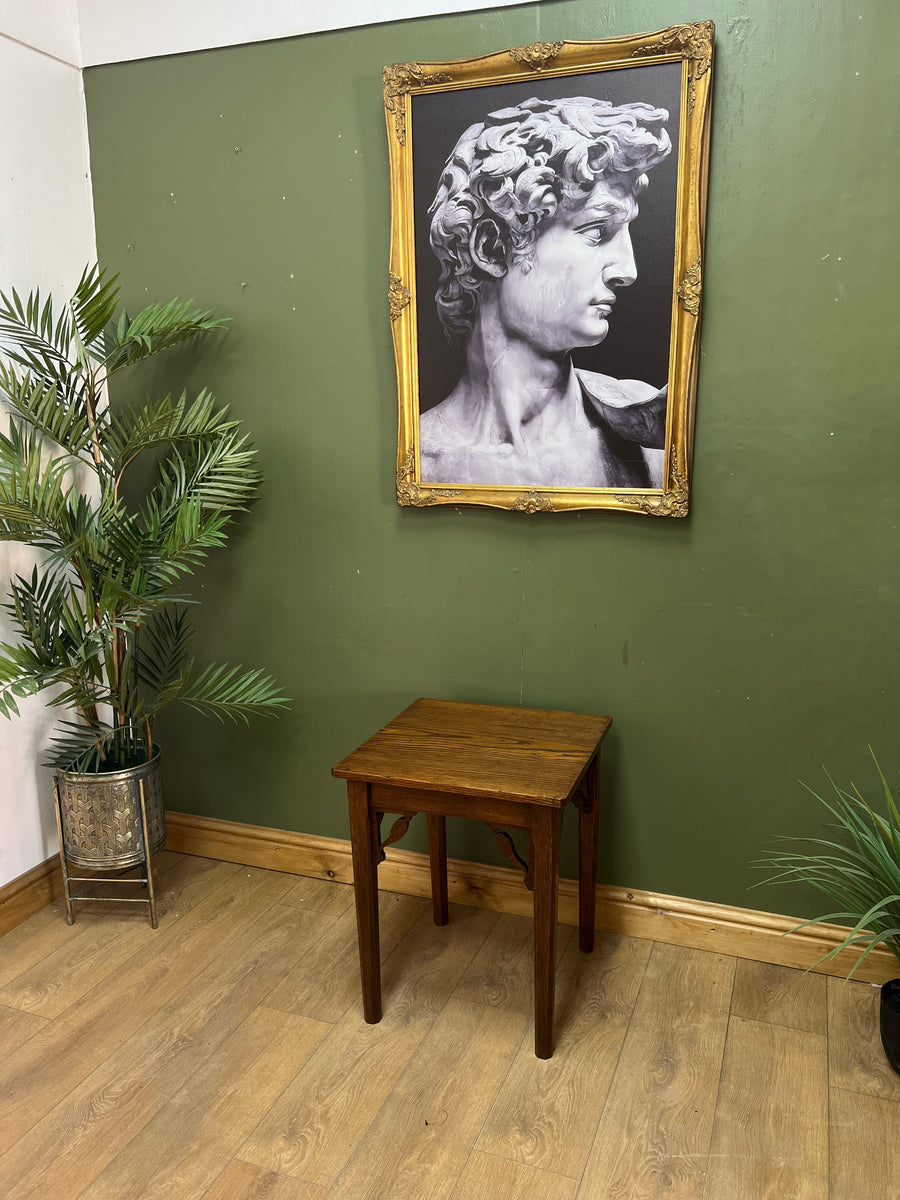Small Antique Carved Oak Side Table (SKU78)