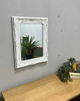 White Distressed Framed Mirror (SKU306)