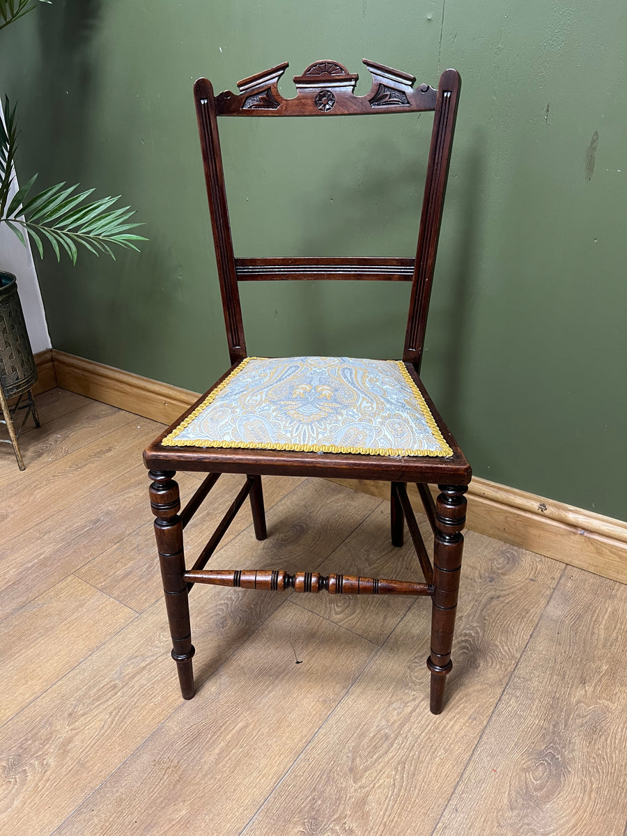 Antique Victorian Inlaid Low Seated Chair (SKU169)
