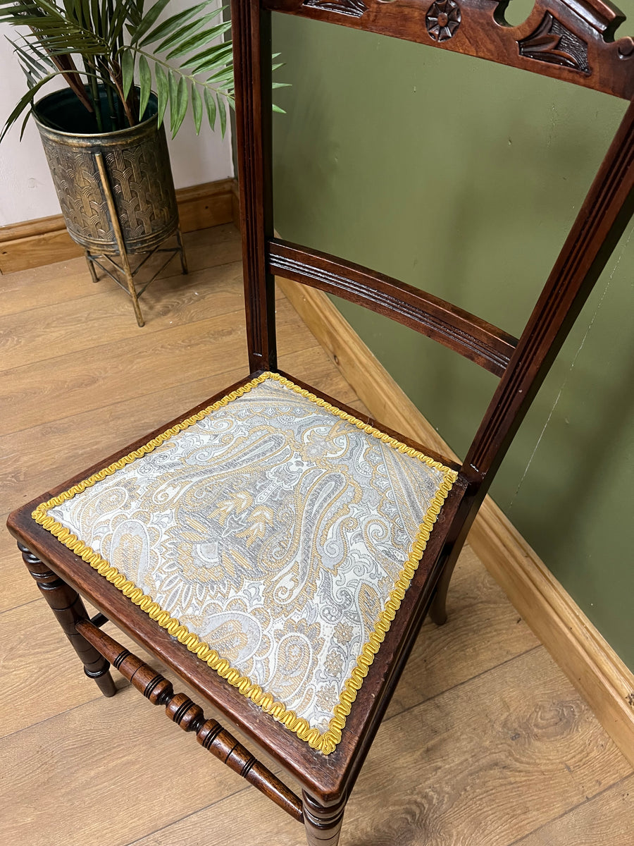 Antique Victorian Inlaid Low Seated Chair (SKU169)