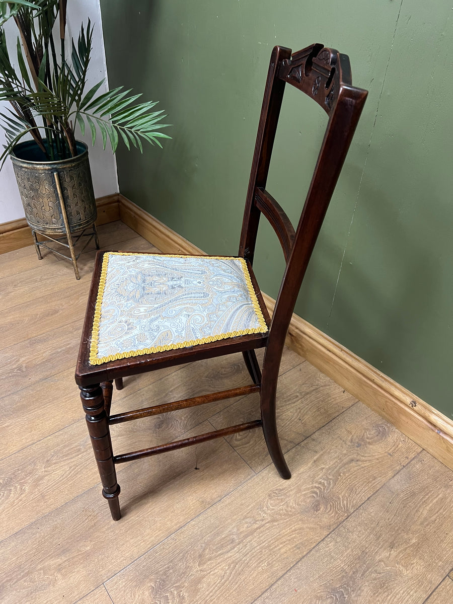 Antique Victorian Inlaid Low Seated Chair (SKU169)