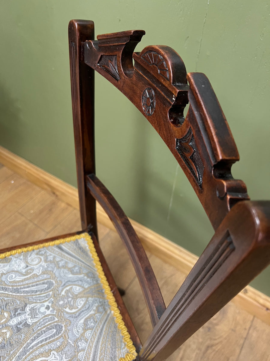 Antique Victorian Inlaid Low Seated Chair (SKU169)