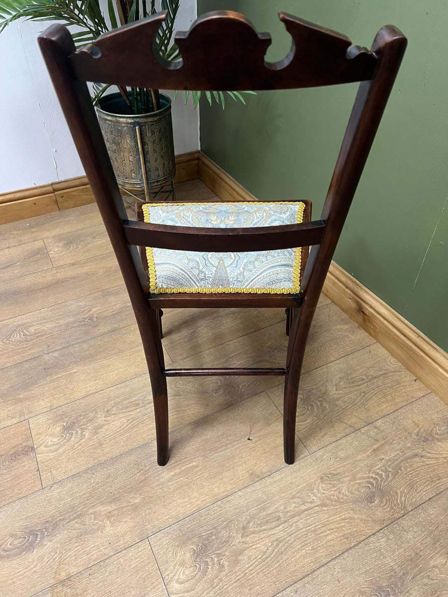 Antique Victorian Inlaid Low Seated Chair (SKU169)