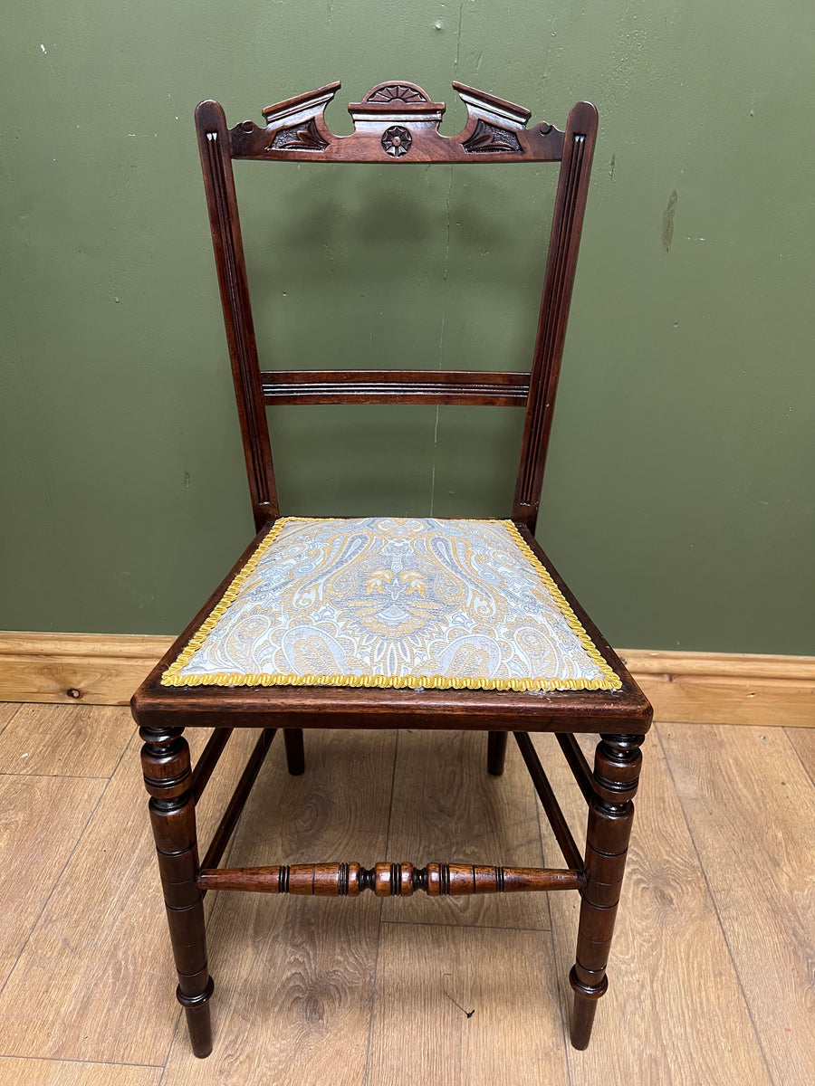 Antique Victorian Inlaid Low Seated Chair (SKU169)