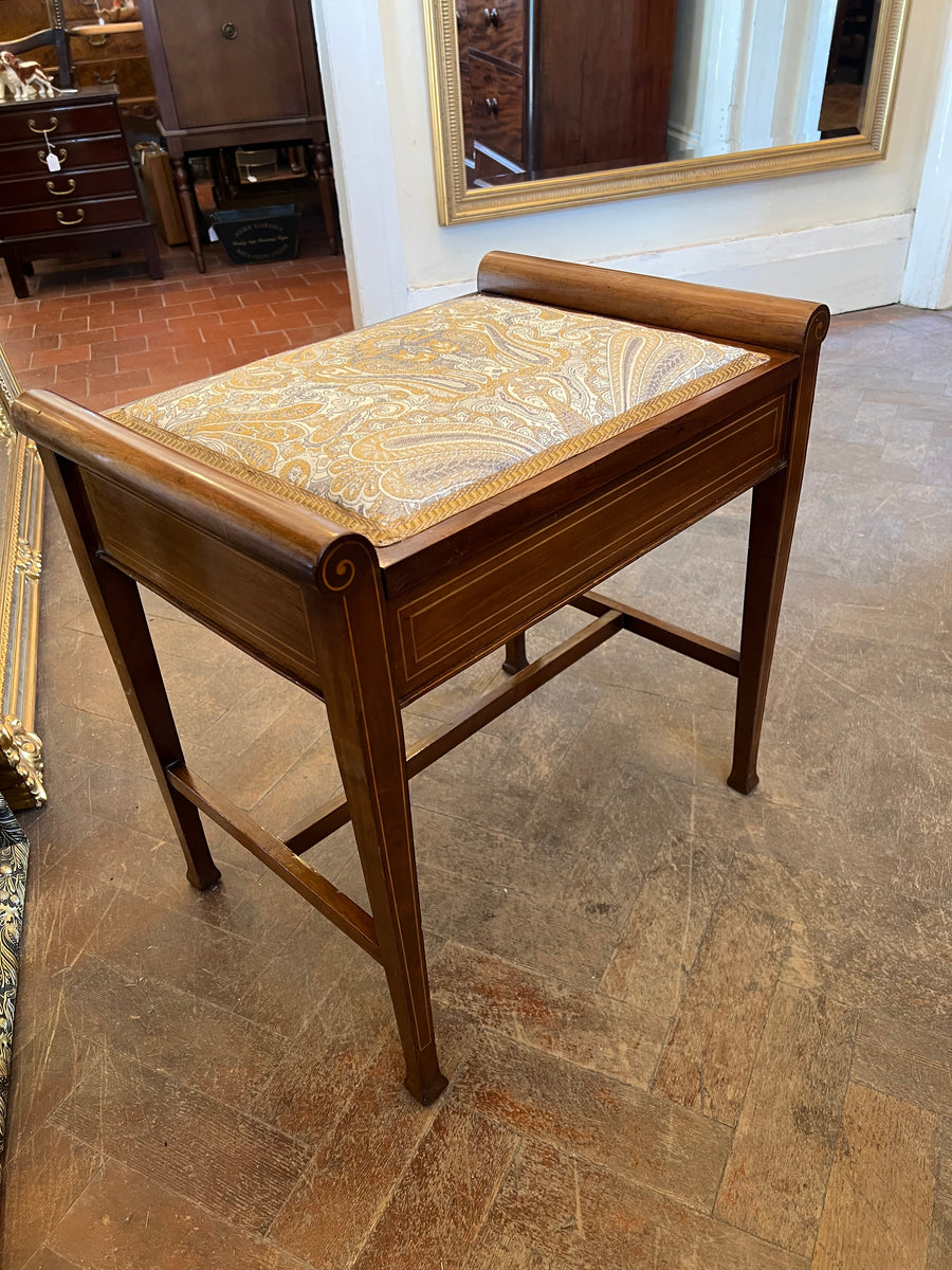 Antique Inlaid Piano Stool (SKU253)