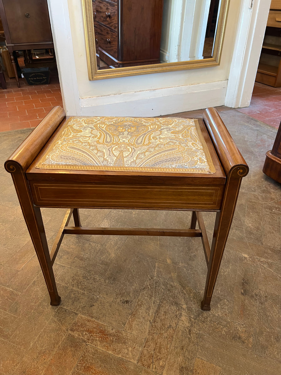 Antique Inlaid Piano Stool (SKU253)