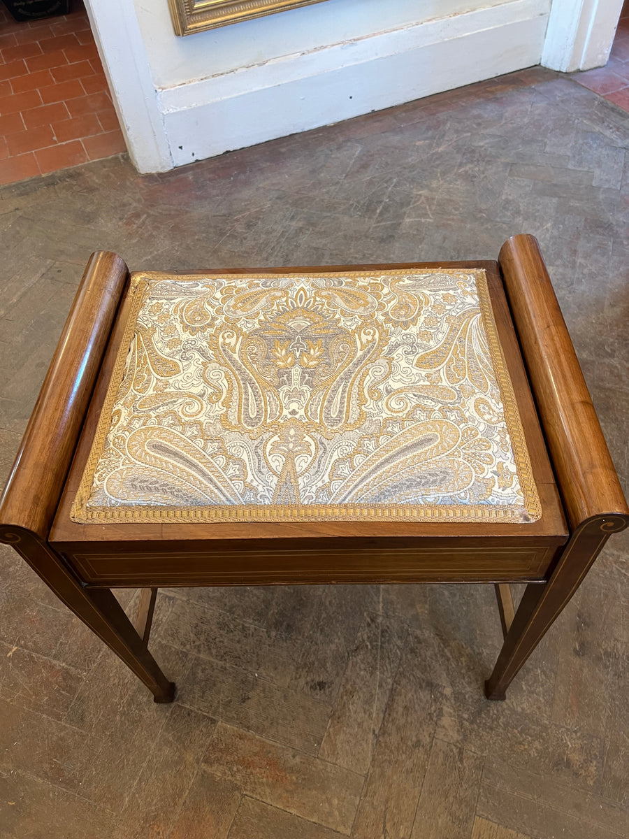 Antique Inlaid Piano Stool (SKU253)