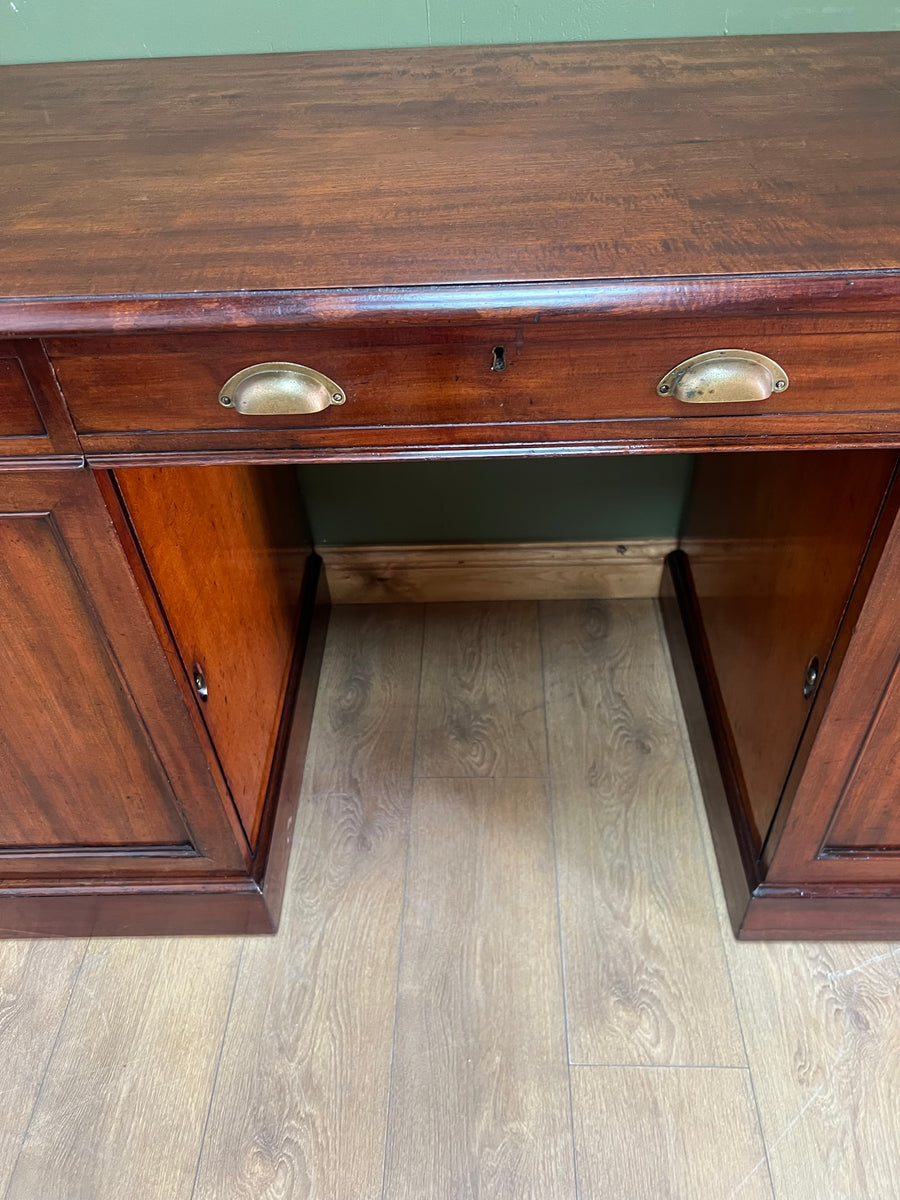 Antique Victorian Mahogany Twin Pedestal Desk (SKU132)
