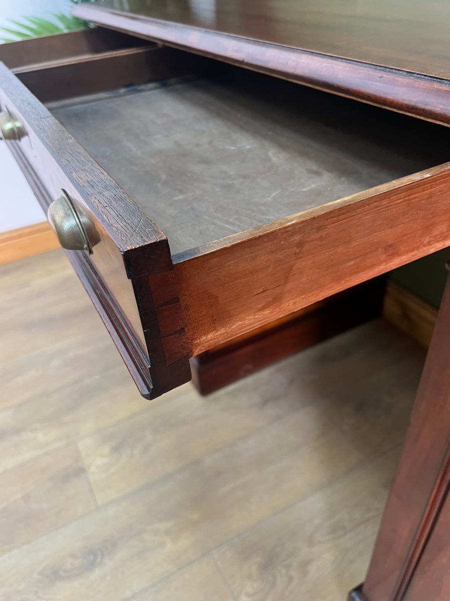 Antique Victorian Mahogany Twin Pedestal Desk (SKU132)