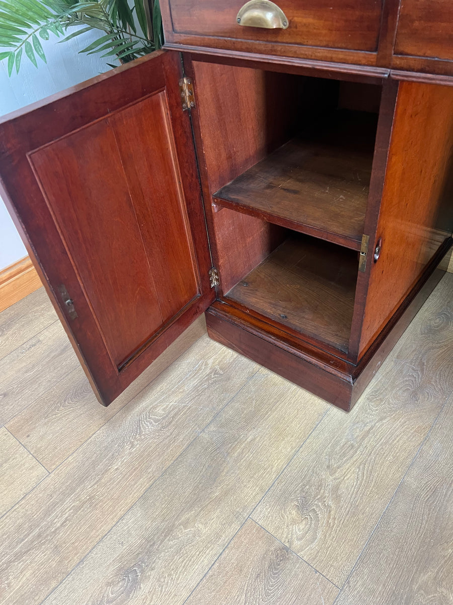 Antique Victorian Mahogany Twin Pedestal Desk (SKU132)