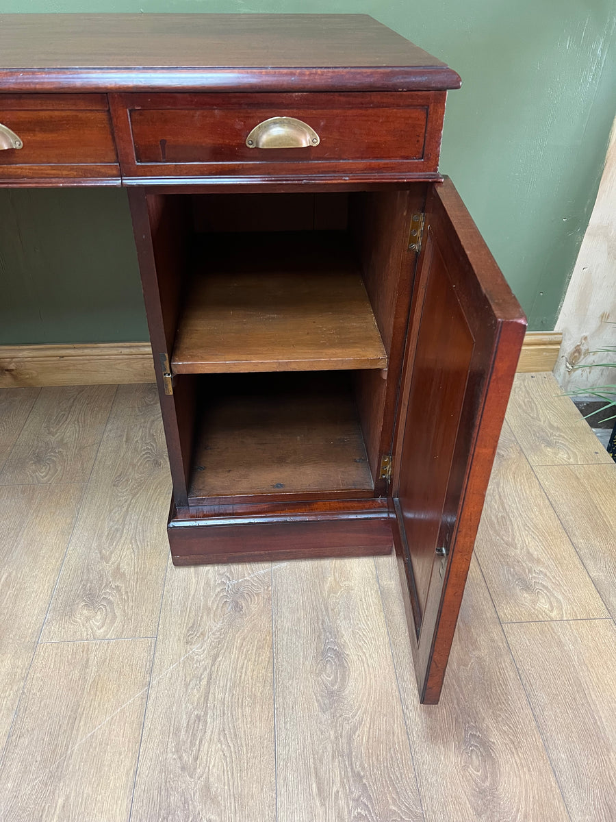 Antique Victorian Mahogany Twin Pedestal Desk (SKU132)