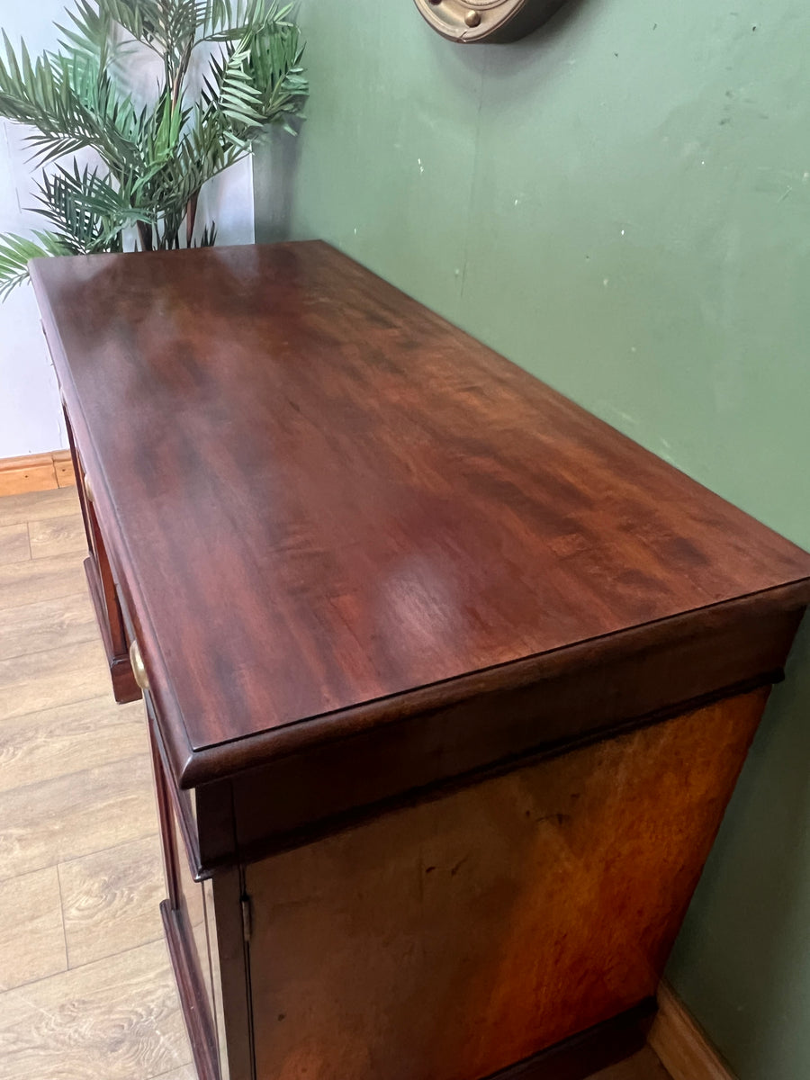 Antique Victorian Mahogany Twin Pedestal Desk (SKU132)