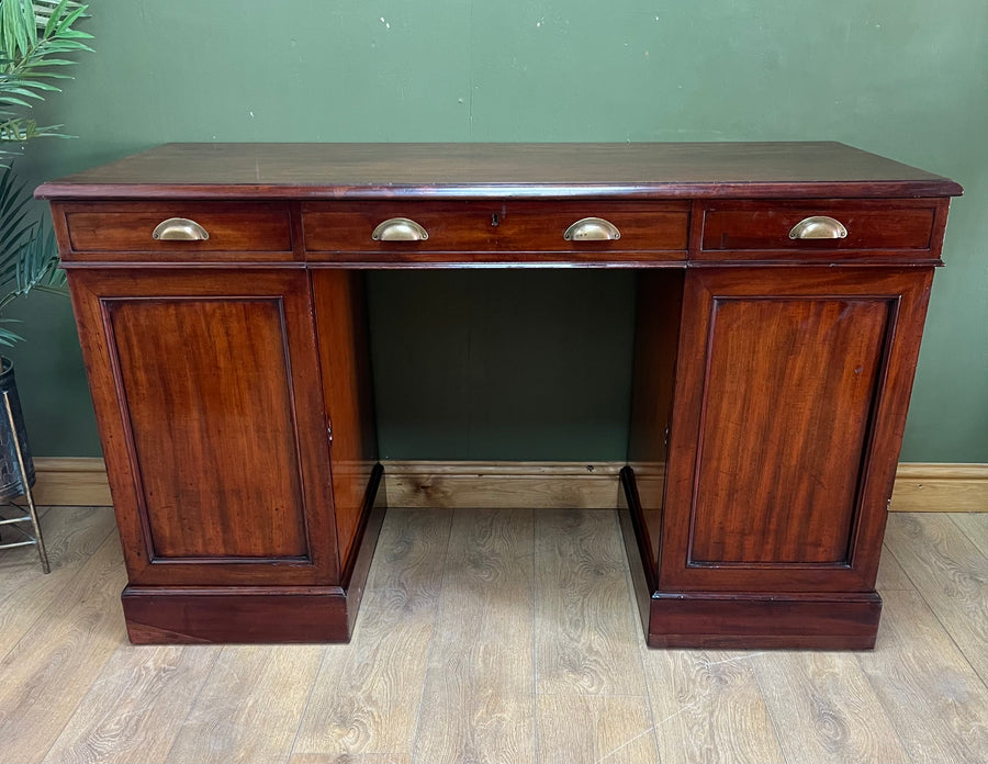 Antique Victorian Mahogany Twin Pedestal Desk (SKU132)