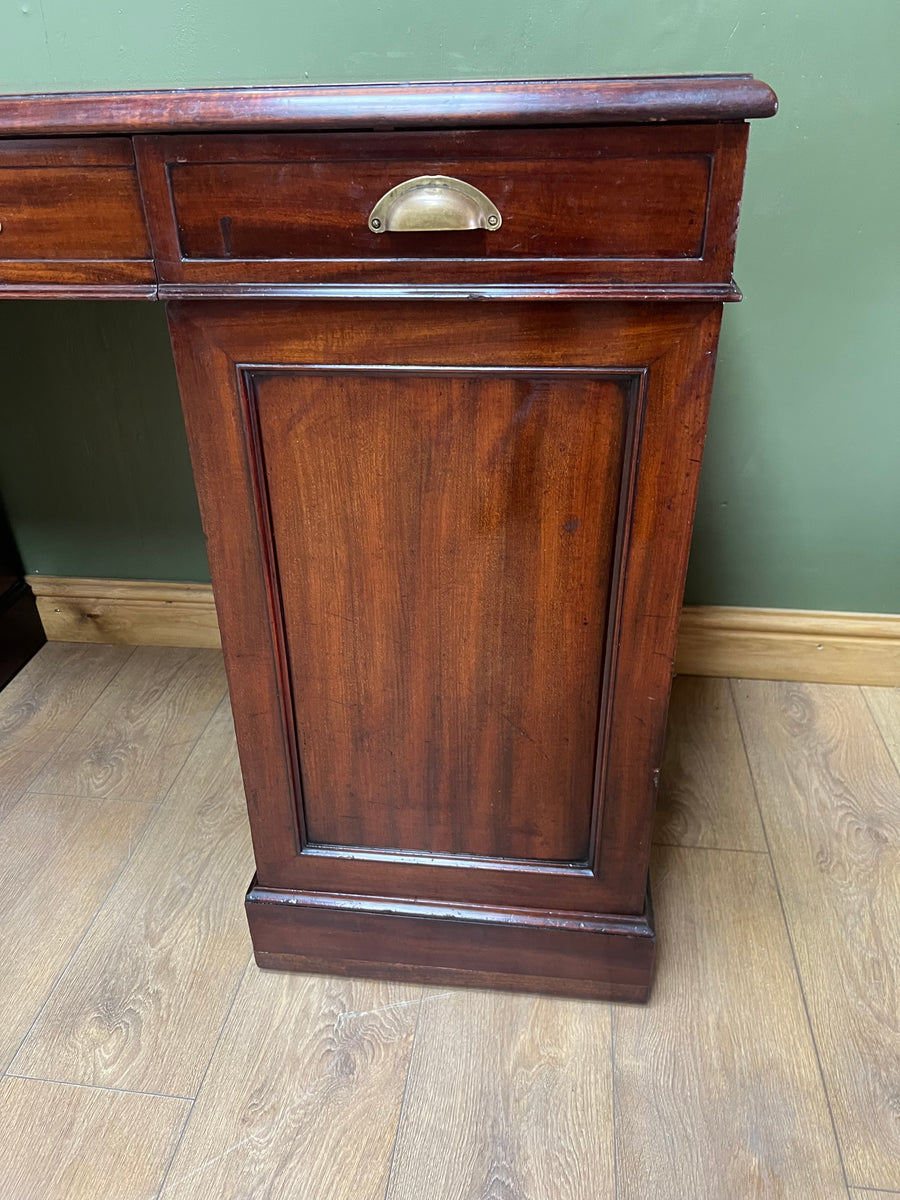 Antique Victorian Mahogany Twin Pedestal Desk (SKU132)